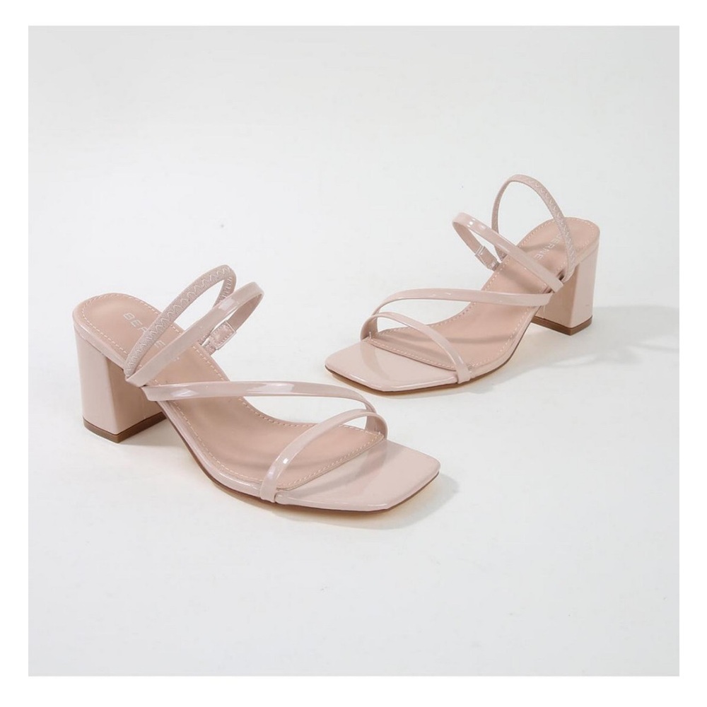 BERNESS Hattie Strappy Block Heel Sandals- Size 8- Beige - Picture 2 of 11